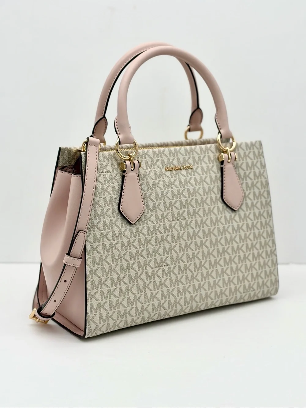 Michael Kors Marilyn Medium Signature Logo Convertible Satchel Crossbody Bag
